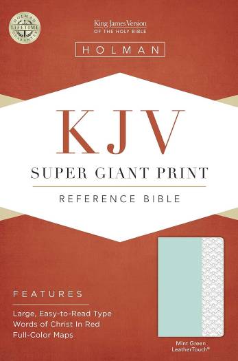 KJV SUPER GIANT PRINT REFERENCE BIBLE MINT GREEN LS